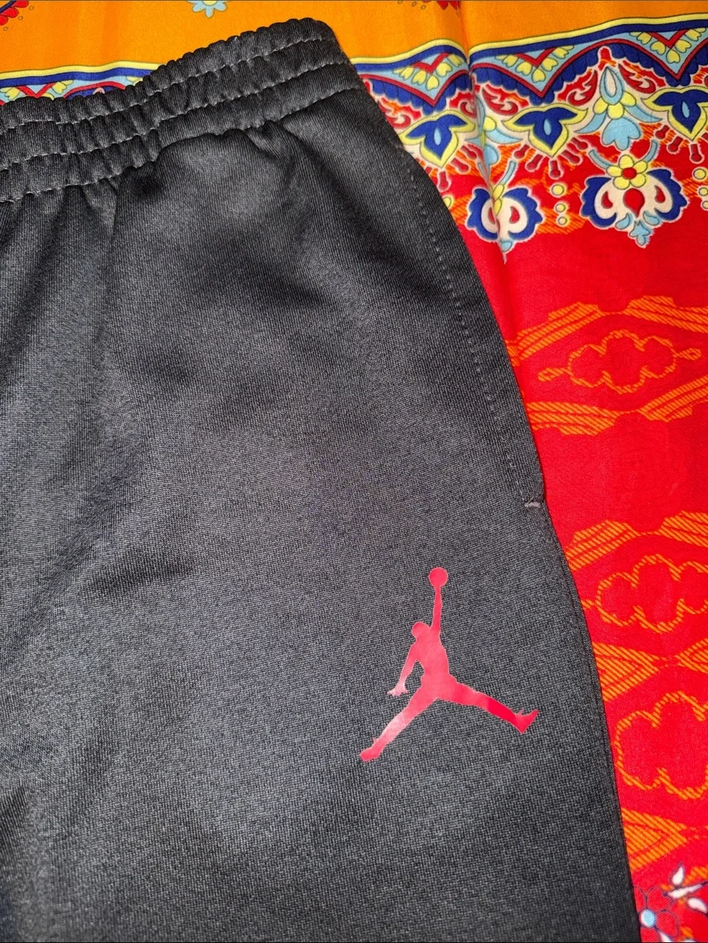 Jordan Black Kids' Sweatpants with Red Jumpman